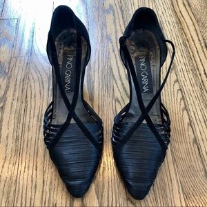 Vintage Pino Carina Black Cross Strap Heels | 39​​